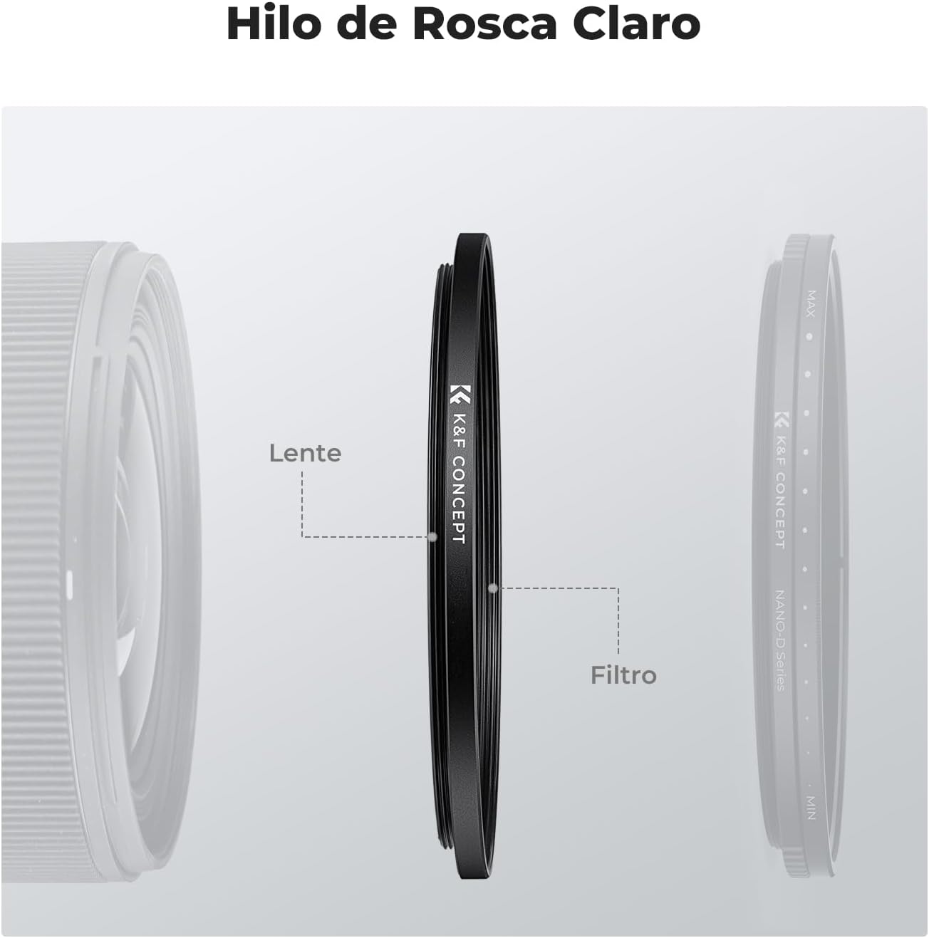 Anillo Adaptador K&F Concept Step Up 58‑67 mm (2 Unidades) 3