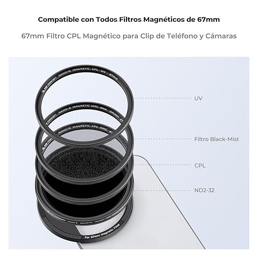 Adaptador de Filtro Magnético KyF para Smartphone de 67 mm 7