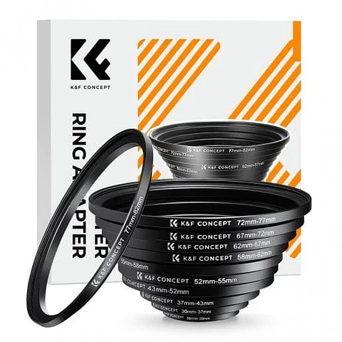 Anillos Adaptadores de Filtro K&F Concept Step Up 11 Piezas