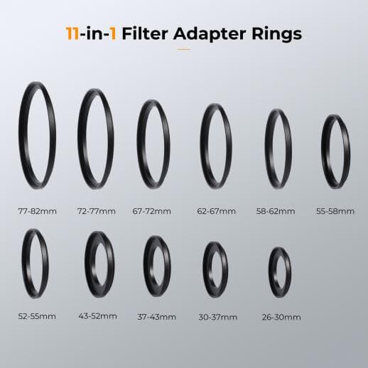 Anillos Adaptadores de Filtro K&F Concept Step Up 11 Piezas 6