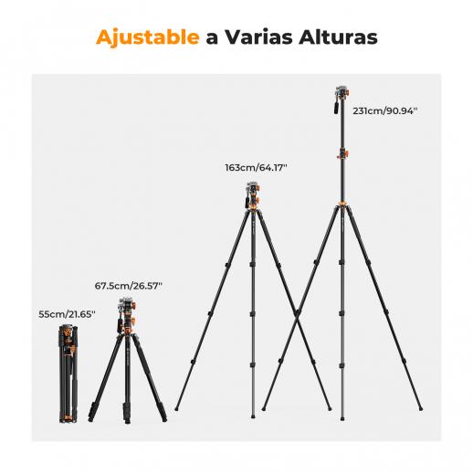 Trípode de Video K&F Concept FH03 6