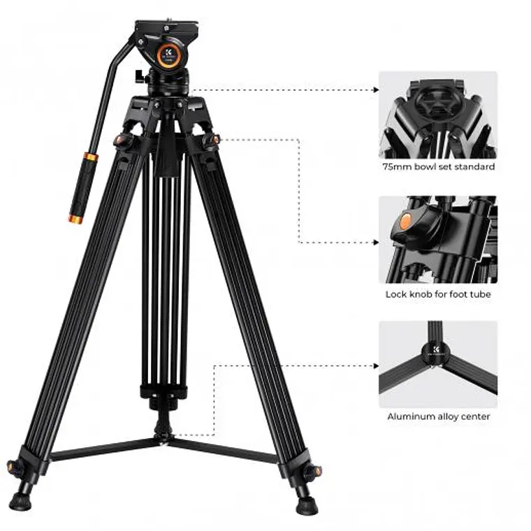 Trípode de Video K&F Concept VA18 3