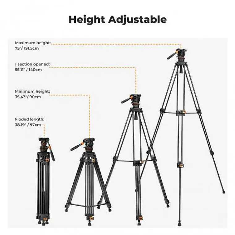 Trípode de Video K&F Concept VA3 10
