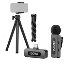 Kit Starter Micrófono Boya BY-V10 2.0 + Trípode Neewer T34 1