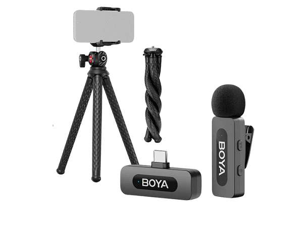 Kit Starter Micrófono Boya BY-V10 2.0 + Trípode Neewer T34