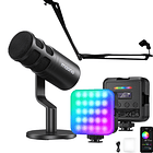 Kit creator at home Micrófono Maono PD100 + Luz de Video Neewer RGB62 + Brazo Hebikuo 37A 1