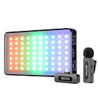 Kit creator mobile Luz Led Portatil Visico KD-2RX - Bicolor + Microfono Boya BY-V10 2.0 1