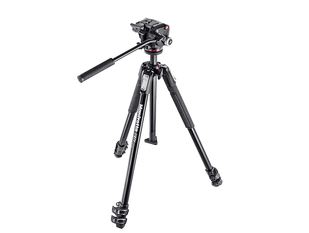 Trípode de Aluminio Manfrotto 190X de 3 Secciones con Cabezal Fluido XPRO