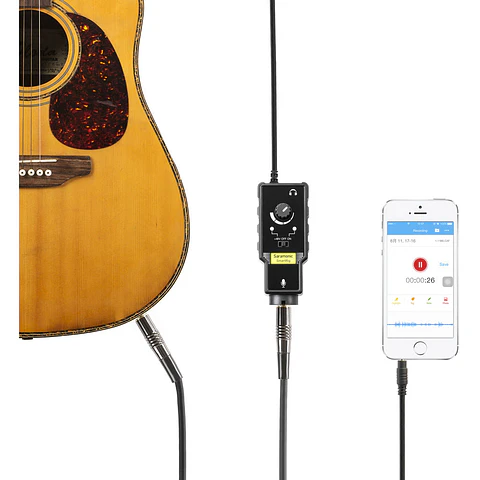 Interfaz de Audio Saramonic de 1 Canal con Entrada XLR / Plug / 3,5 mm y Salida TRRS para Cámaras o Smartphone