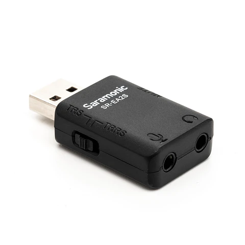 Dongle USB-A Ultra Compacto Saramonic para Conexión de Audífonos y Micrófono a Computadores y Dispositivos USB