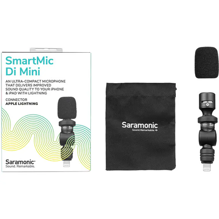 Micrófono Condensador Omnidireccional Saramonic SmartMic Di Mini con Conector Lightning para iOS 7