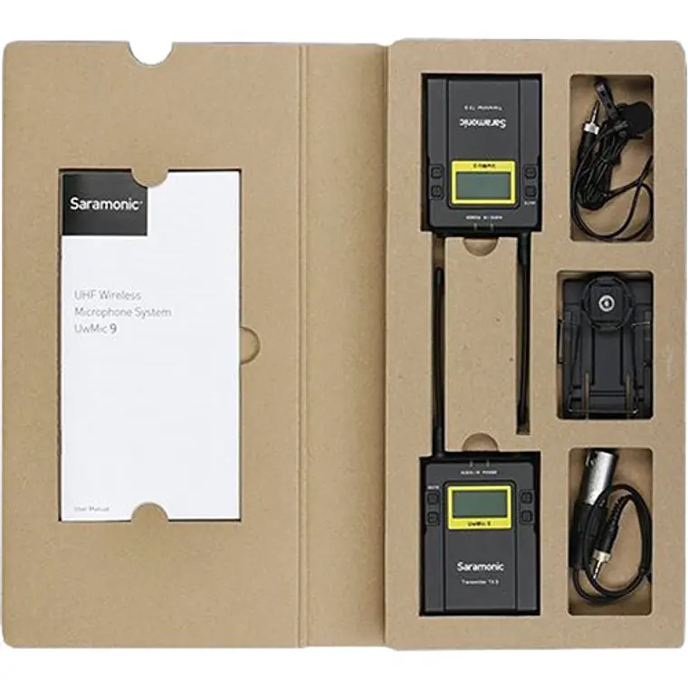 Micrófono inalámbrico Saramonic UwMic9 Kit 1 con transmisor TX9 y receptor RX9 12
