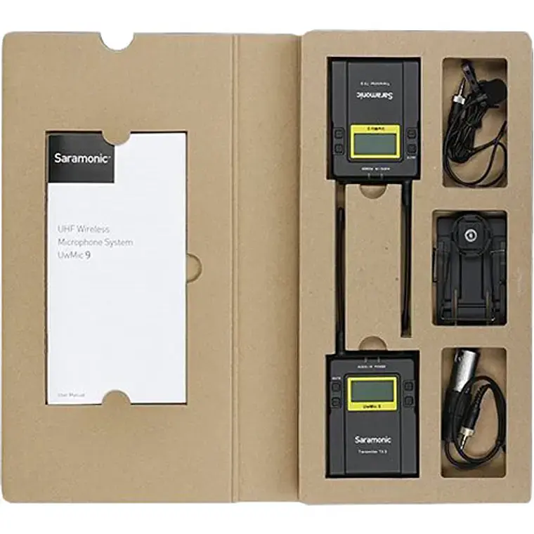 Micrófono inalámbrico Saramonic UwMic9 Kit 1 con transmisor TX9 y receptor RX9 12