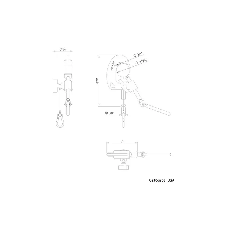 Abrazadera para Tubo Baby Manfrotto c/ Pasador 16mm/ 5/8'' y Barra Tommy 5