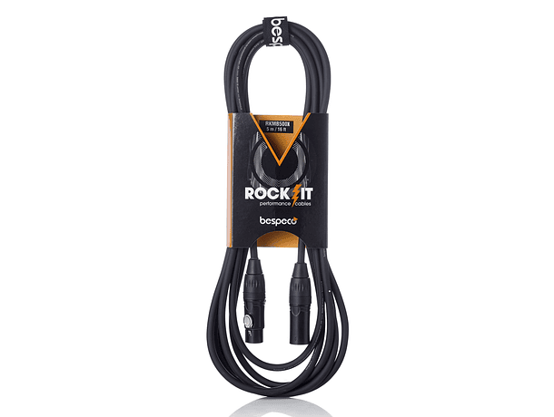 Cable de micrófono Profesional XLR-XLR  Bespeco Serie Rockit / 1 metro