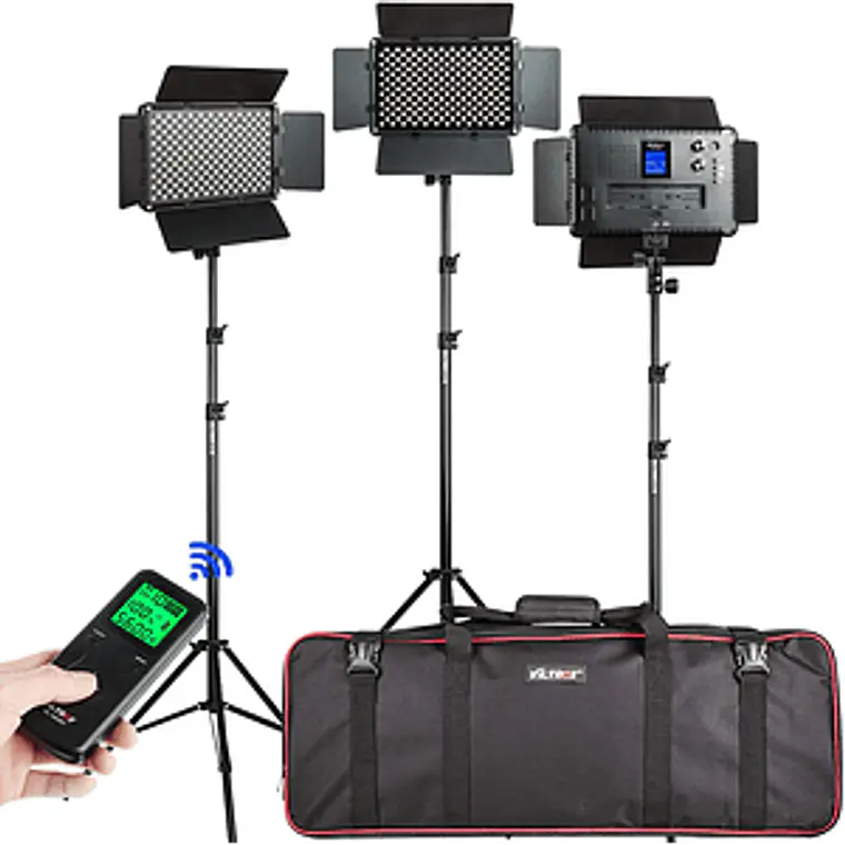 Kit de 3 Luces LED Viltrox VL-S192T de 45W con CRI +95 1