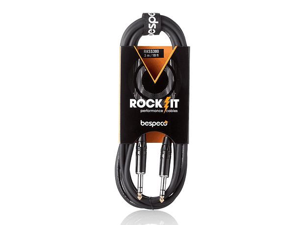 Cable de Audio Plug TRS Stereo Bespeco serie Rockit / 3 Metros 