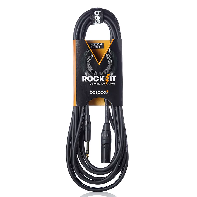 Cable de micrófono XLR M - Plug balanceado Bespeco Serie Rockit / 3 metros  2