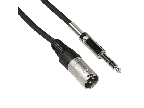 Cable de micrófono Bespeco XLR M - Plug balanceado / 3 metros 