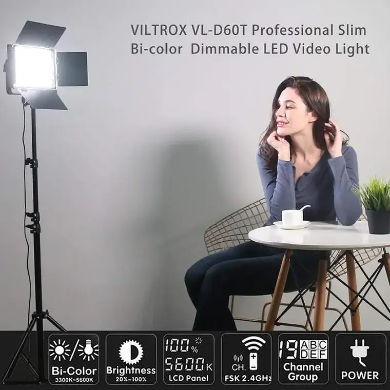 Kit de 2 Luces LED VL-D60T de 60W con CRI +95 8