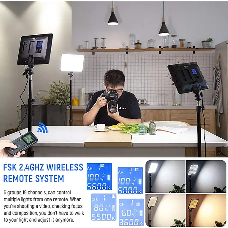 Kit de 2 Luces LED VL-200T de 30W Regulables 3