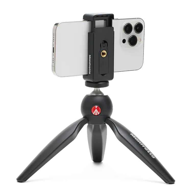 Mini Trípode Manfrotto PIXI con soporte de celular (hecho en Italia) 3