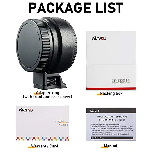 Adaptador de Montura Viltrox de Lentes Canon EF / EF-S a Cámaras Canon EF-M 6
