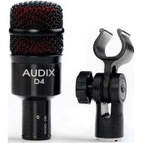 Micrófono Dinámico Audix D4 para Instrumentos con Patrón Hipercardioide y Cable 4