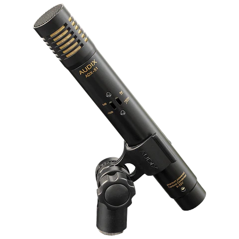 Micrófono Condensador Electret Profesional Audix ADX51 con Atenuador y Filtro de Corte