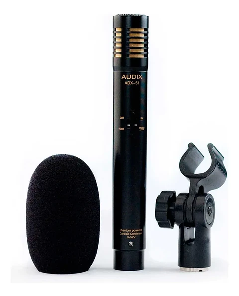 Micrófono Condensador Electret Profesional Audix ADX51 con Atenuador y Filtro de Corte
