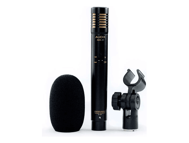 Micrófono Condensador Electret Profesional Audix ADX51 con Atenuador y Filtro de Corte