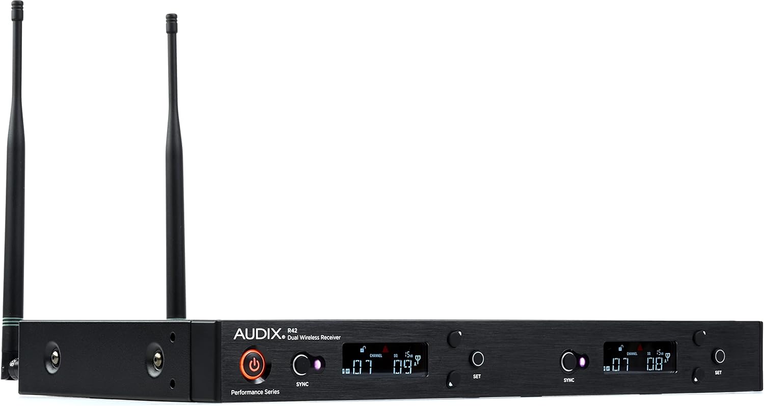 Sistema Inalámbrico de Dos Canales Audix AP42OM2A con Receptor R42 y Dos Transmisores de Mano H60/OM2 6