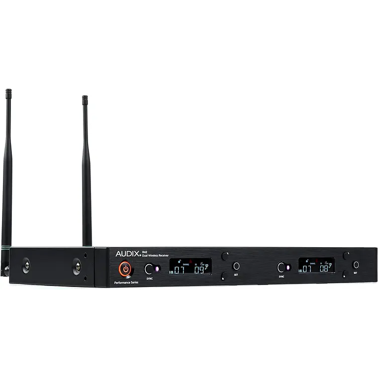 Sistema Inalámbrico de Dos Canales Audix AP42OM2A con Receptor R42 y Dos Transmisores de Mano H60/OM2 5