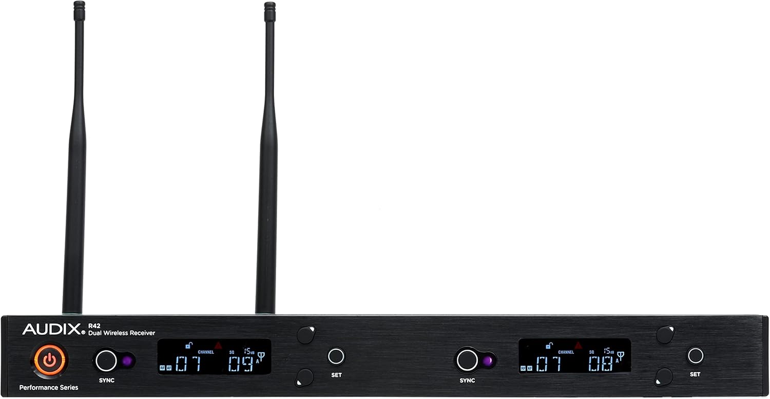 Sistema Inalámbrico de Dos Canales Audix AP42OM2A con Receptor R42 y Dos Transmisores de Mano H60/OM2 3