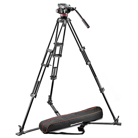 Cabezal de Video Fluido Manfrotto 502 + Trípode 546GB Aluminio Twin Leg