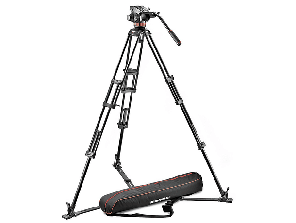 Cabezal de Video Fluido Manfrotto 502 + Trípode 546GB Aluminio Twin Leg