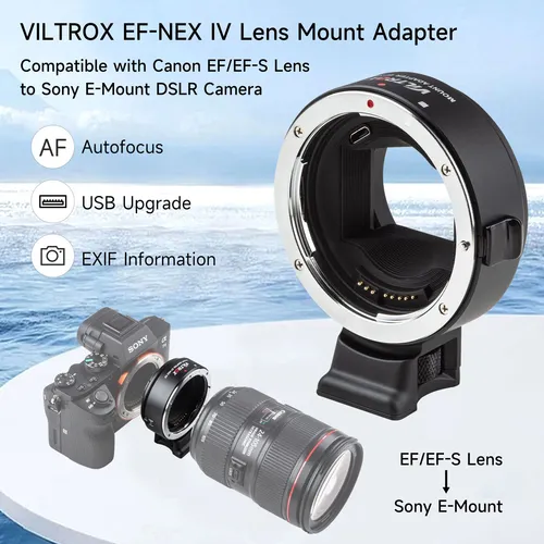 Adaptador Viltrox EF-NEX IV para Canon EF a Sony E 5