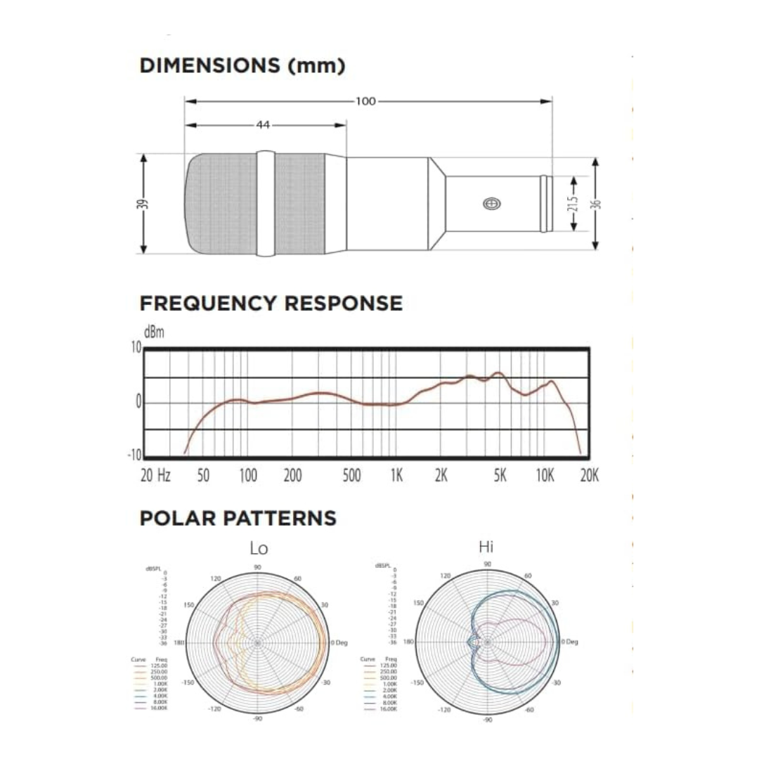 Micrófono Dinámico Audix D4 para Instrumentos con Patrón Hipercardioide y Cable 6