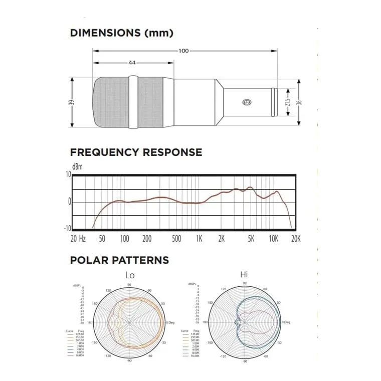 Micrófono Dinámico Audix D4 para Instrumentos con Patrón Hipercardioide y Cable 6
