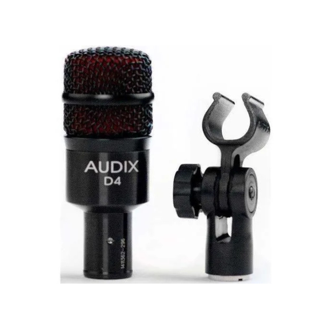 Micrófono Dinámico Audix D4 para Instrumentos con Patrón Hipercardioide y Cable 5