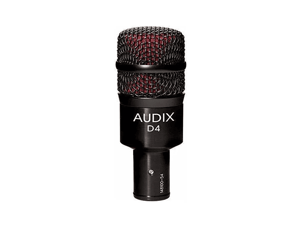 Micrófono Dinámico Audix D4 para Instrumentos con Patrón Hipercardioide y Cable