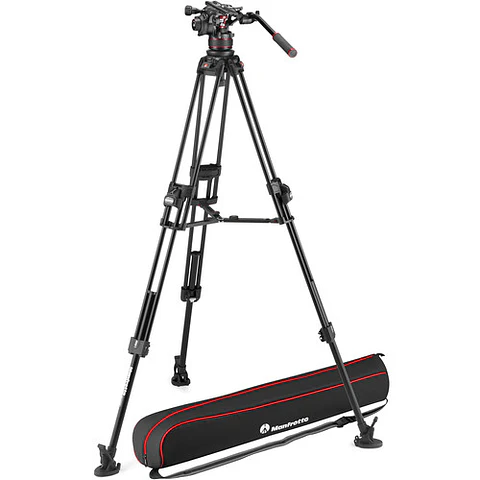 Sistema de Trípode Manfrotto 645 FAST de Aluminio con Cabezal Fluido Nitrotech 612 y Bolso