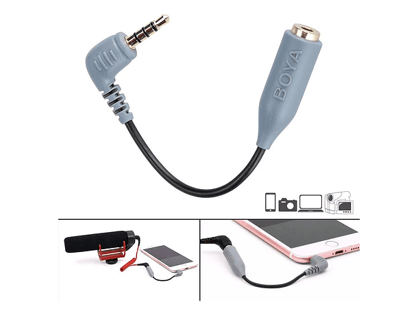 Cable Adaptador Boya BY-CIP2 de 3,5 mm TRRS a TRS para Micrófono