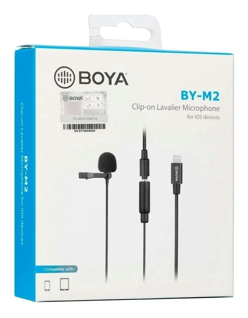 Micrófono Lavalier Condensador Omnidireccional Boya BY-M2 Negro 8