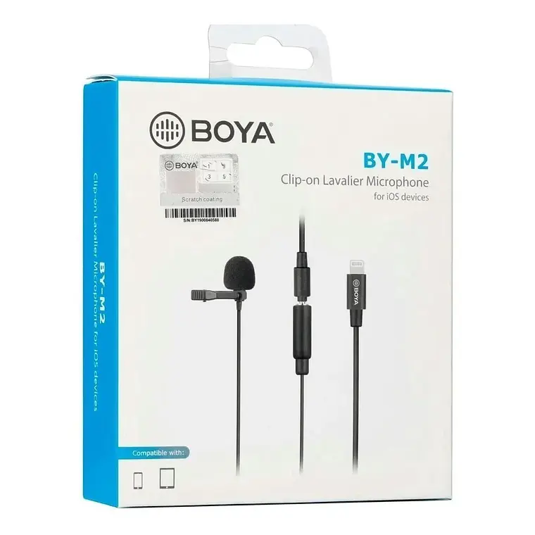 Micrófono Lavalier Condensador Omnidireccional Boya BY-M2 Negro 8