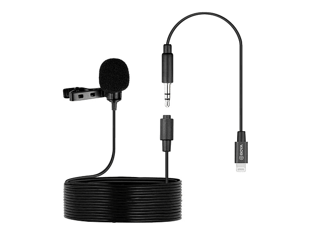 Micrófono Lavalier Condensador Omnidireccional Boya BY-M2 Negro