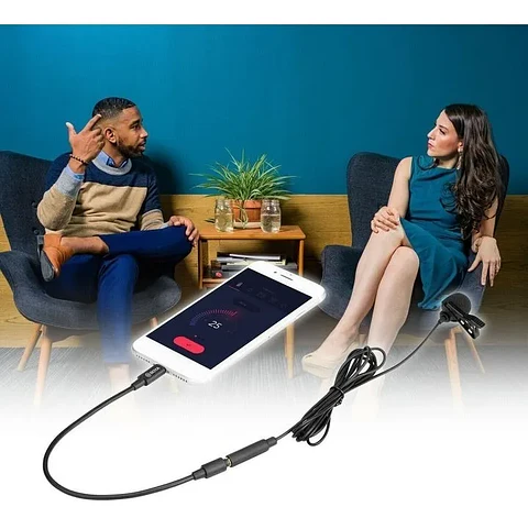 Micrófono Lavalier Condensador Omnidireccional Boya BY-M2 Negro
