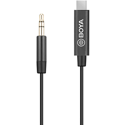 Cable Adaptador de Audio Boya BY-K2 USB-C a 3,5 mm Macho Negro 3