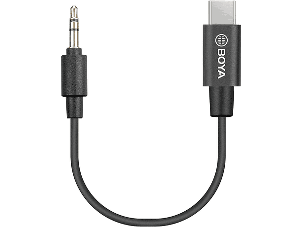 Cable Adaptador de Audio Boya BY-K2 USB-C a 3,5 mm Macho Negro