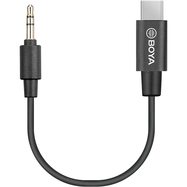 Cable Adaptador de Audio Boya BY-K2 USB-C a 3,5 mm Macho Negro 1